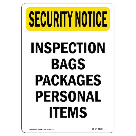 OSHA SECURITY NOTICE, 3.5 Height, 5 Width, Decal